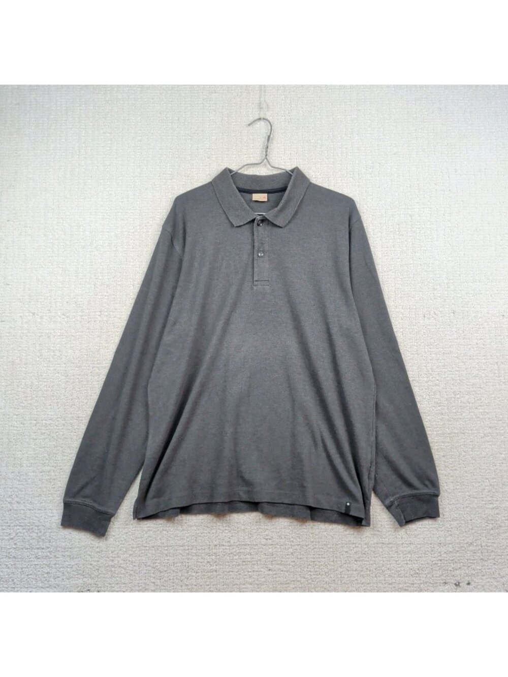 Celio* Rugby Polo Shirt Long Sleeve Men Size XL Dark Grey Preppy Dark Academia